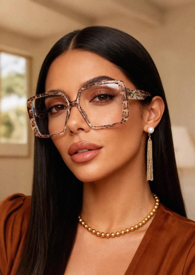 VISOONE Oversized TR90 Blue Light Blocking Glasses Fashion Accessories Non Prescription for Women Harvard - Image 2